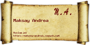 Maksay Andrea névjegykártya