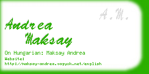 andrea maksay business card